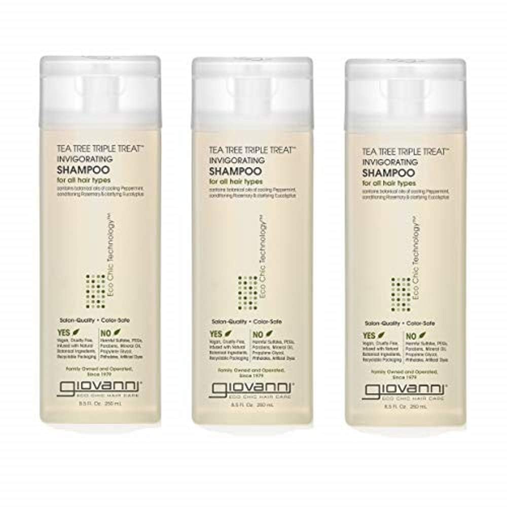 GIOVANNI Tea Tree Triple Treat Invigorating Shampoo, Salon Quality, 24 oz