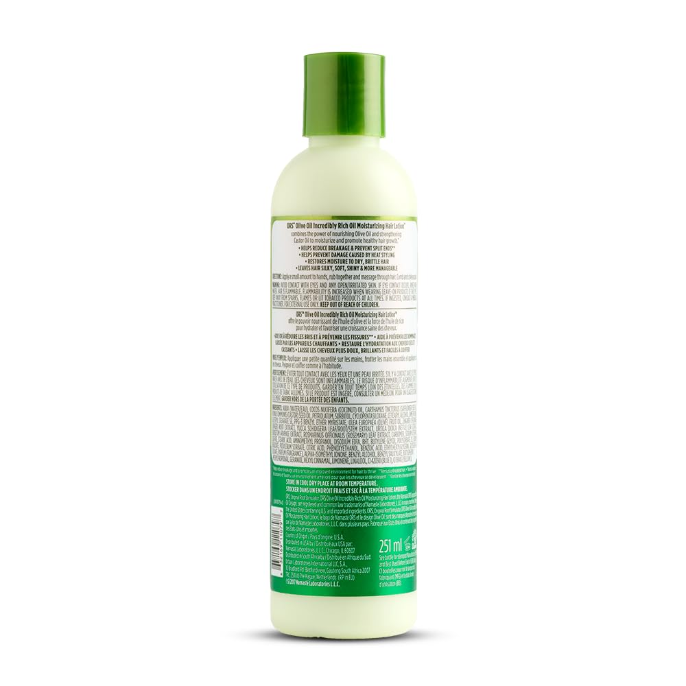 ORS Olive Oil Incredibly Rich Moisturizing Hair Lotion with Castor Oil 8.5 Ounces (Pack of 3)