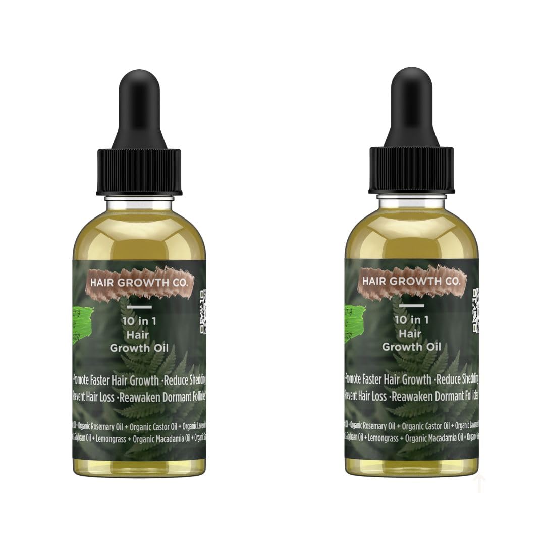 10 in 1 Hair Growth Oil (2 Oz) | Formulated With African Chebe Powder For Extreme Hair Growth, 2 Fl Oz (Pack of 1)