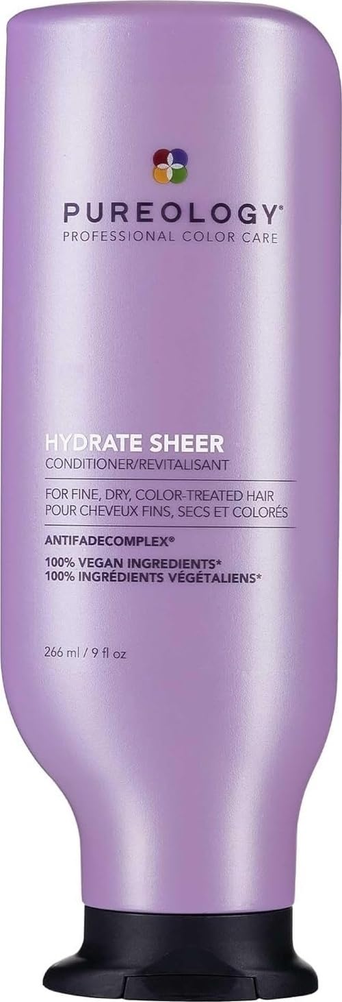 Pureology Hydrate Sheer Conditioner - Lightweight Hydrating Conditioner For Fine or Dry Color-Treated Hair, Silicone-Free & Vegan