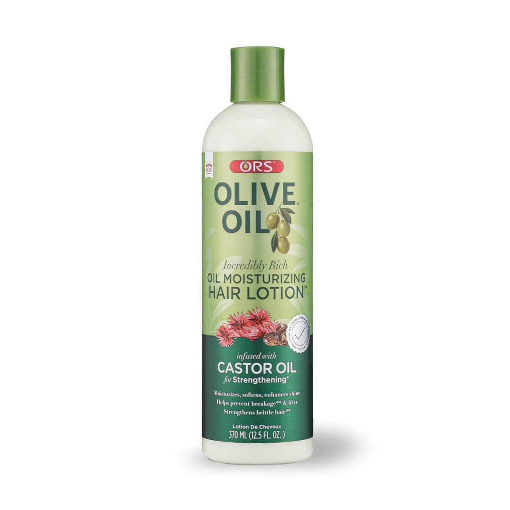 ORS Olive Oil Incredibly Rich Moisturizing Hair Lotion with Castor Oil for Strengthening 12.5 Ounces (Pack of 3)