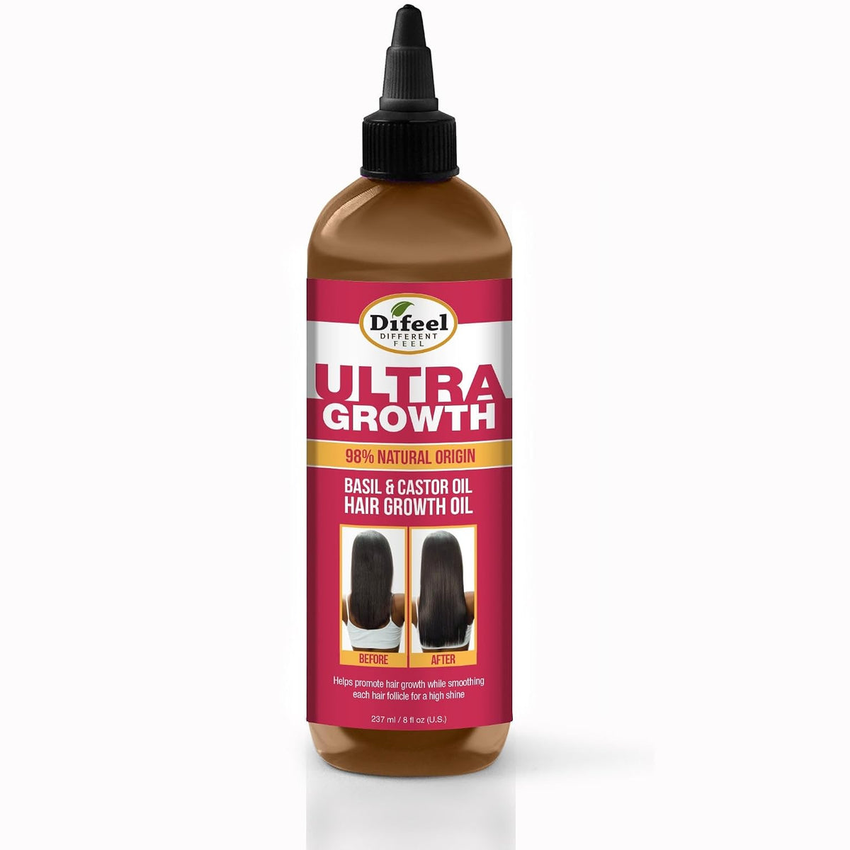 Difeel Ultra Growth Basil & Castor Hair Oil Blend 8 oz.