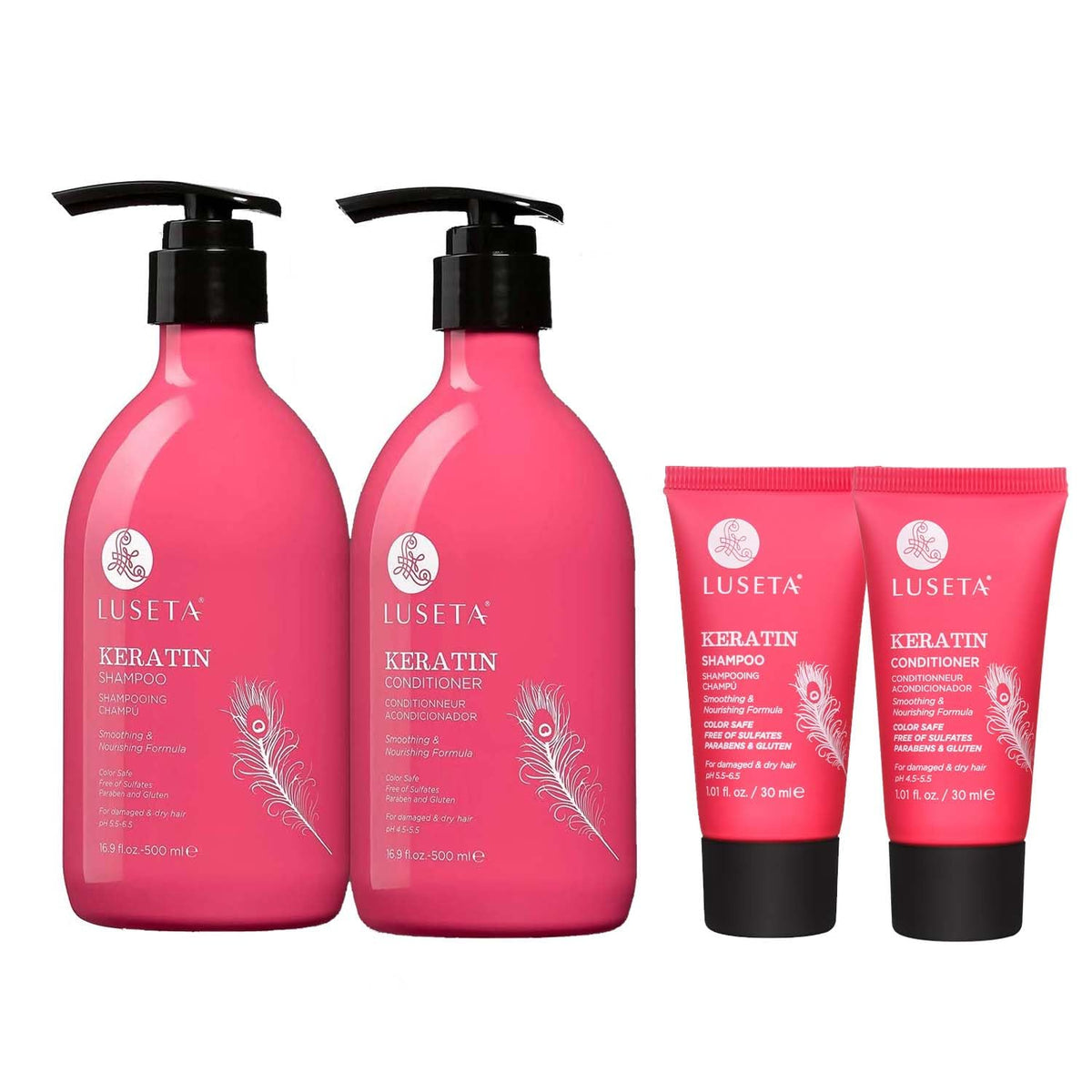 Luseta Biotin and Collagen Hair Growth Shampoo - 16.9oz, Hair Loss & Thickening Shampoo for Men & Women, Vitamin B7 & Argan Oil, Sulfate & Paraben Free