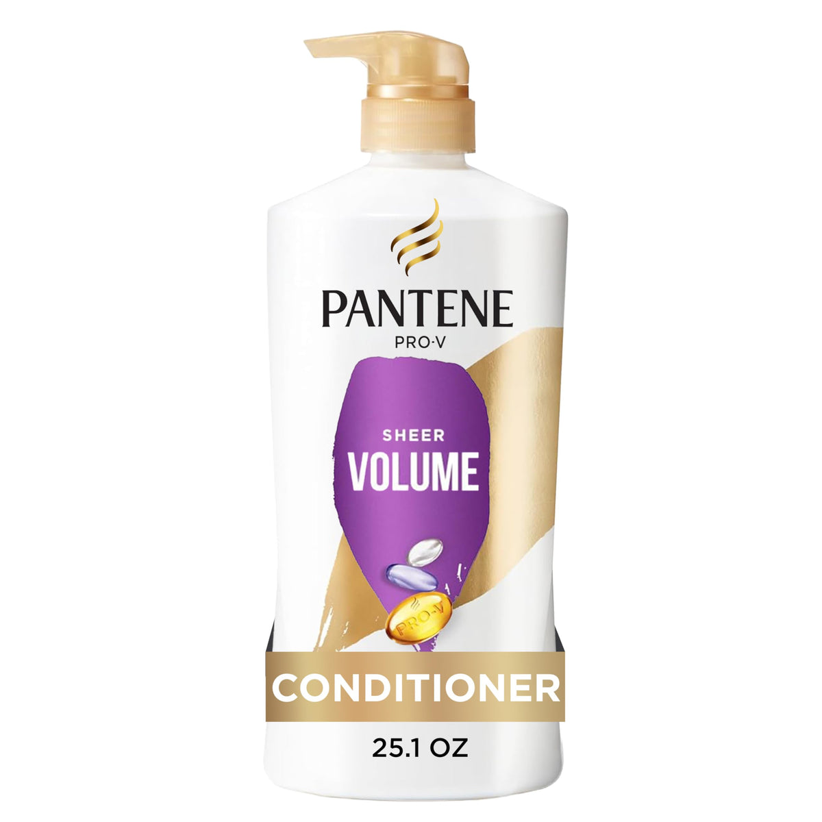 Pantene Conditioner, Daily Moisture Renewal - Pro-V Nutrients for Dry, Color-Treated, Straight to Curly Hair, 72 Hour Hydration & Softness, Paraben Free, Cleanses, Strengthens Bonds, 25.1 Fl Oz