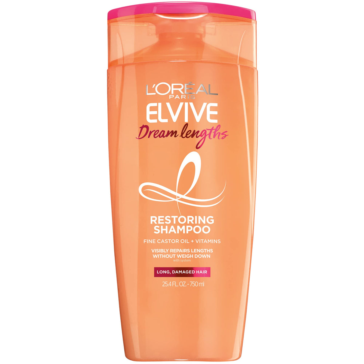 L'Oreal Paris Elvive Dream Lengths Super Detangling Conditioner With Fine Castor Oil and Vitamins B3 and B5 for Long, Damaged Hair, Instantly Detangles To Reduce Breakage With System, 28 Fl Ounce