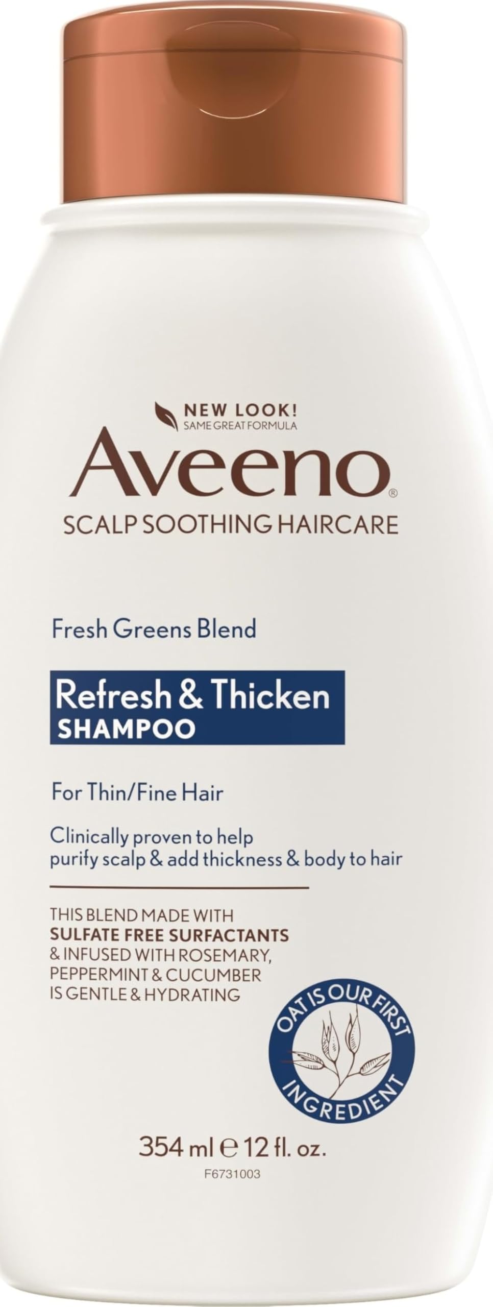 Aveeno Fresh Greens Blend Natural Volumizing Shampoo, 12 fl oz
