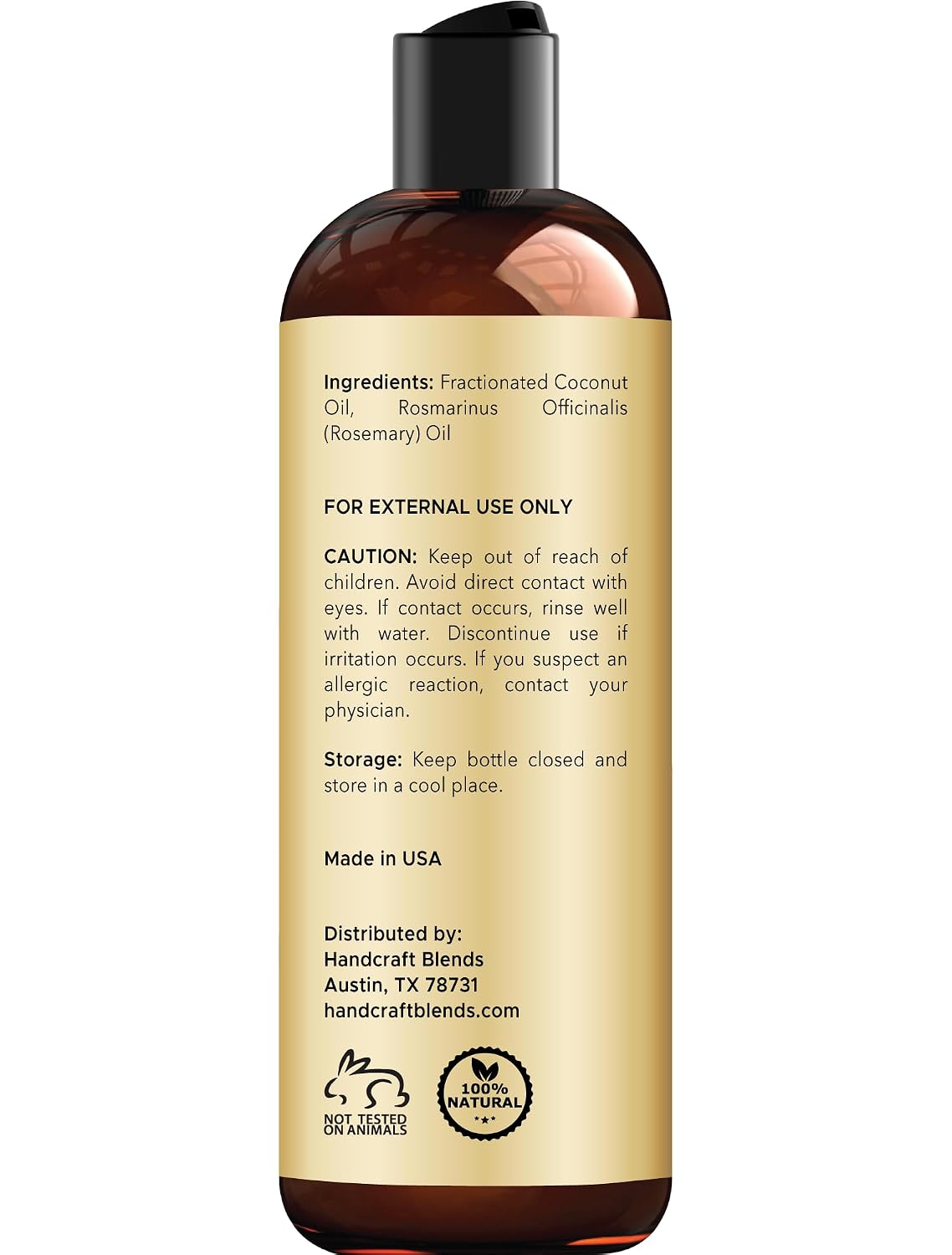 Handcraft Blends Fractionated Coconut Oil with Rosemary - 8 Fl Oz