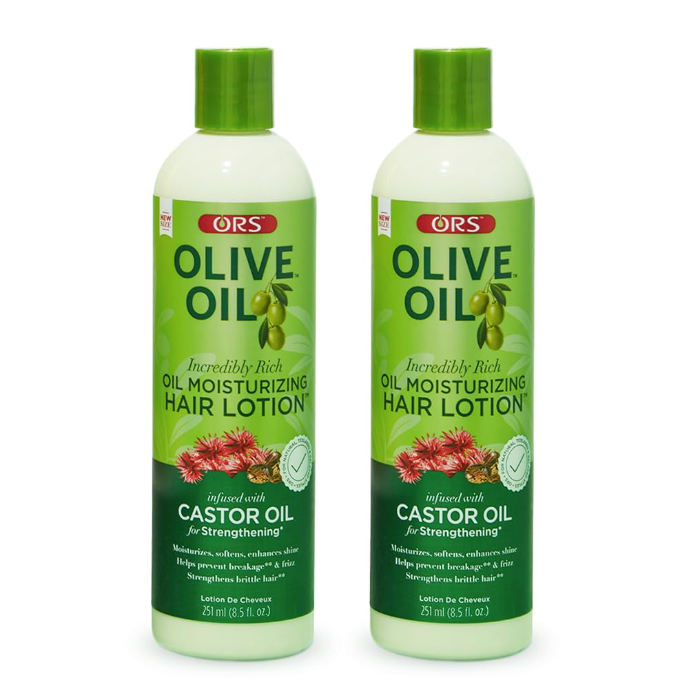 ORS Olive Oil Incredibly Rich Moisturizing Hair Lotion with Castor Oil 8.5 Ounces (Pack of 3)