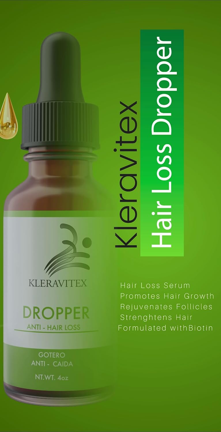 Kleravitex Anti-Hair Loss Dropper – Natural Hair Growth Serum For Thinning Hair, Baldness & Dandruff – Nourishing Hair Scalp Treatment Lotion – Rejuvenates The Follicles & Strengthens The Hair.