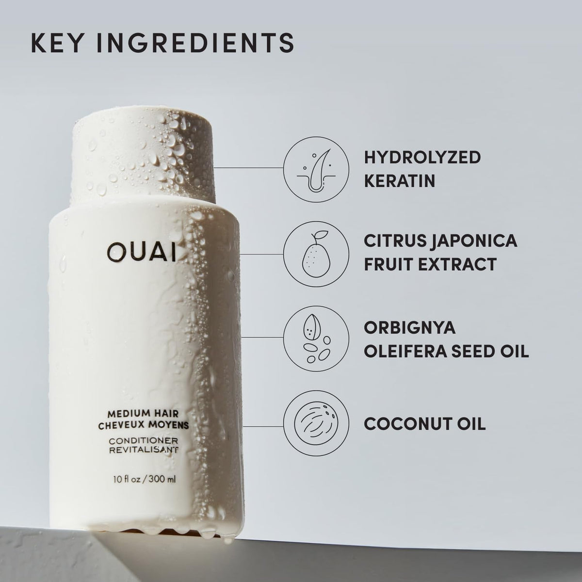 OUAI Medium Conditioner - Hydrating Hair Conditioner (10 Oz)