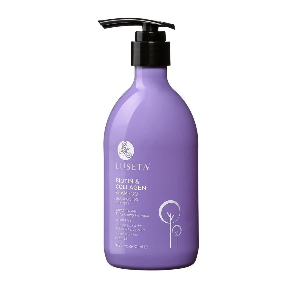 Luseta Biotin and Collagen Hair Growth Shampoo - 16.9oz, Hair Loss & Thickening Shampoo for Men & Women, Vitamin B7 & Argan Oil, Sulfate & Paraben Free