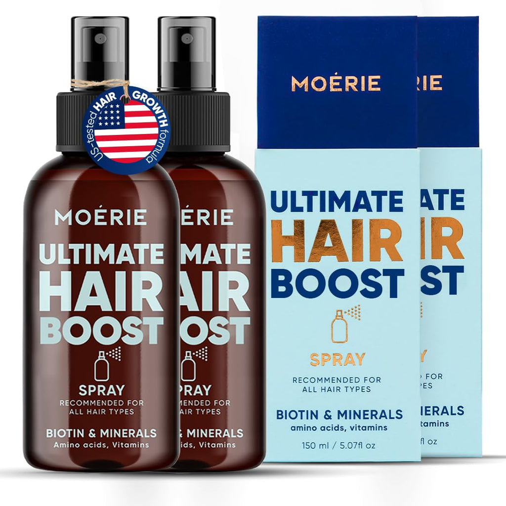 Moerie Hair Growth Serum Spray for Men and Women, Hair Loss Solution with Biotin and Rosemary, Thickening Serum for Hair Regrowth and Thinning Hair - Ultimate Scalp and Growth Care
