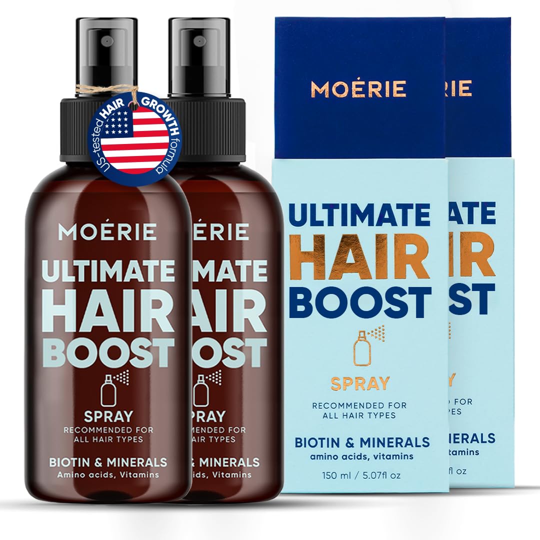 Moerie Hair Growth Serum Spray for Men and Women, Hair Loss Solution with Biotin and Rosemary, Thickening Serum for Hair Regrowth and Thinning Hair - Ultimate Scalp and Growth Care