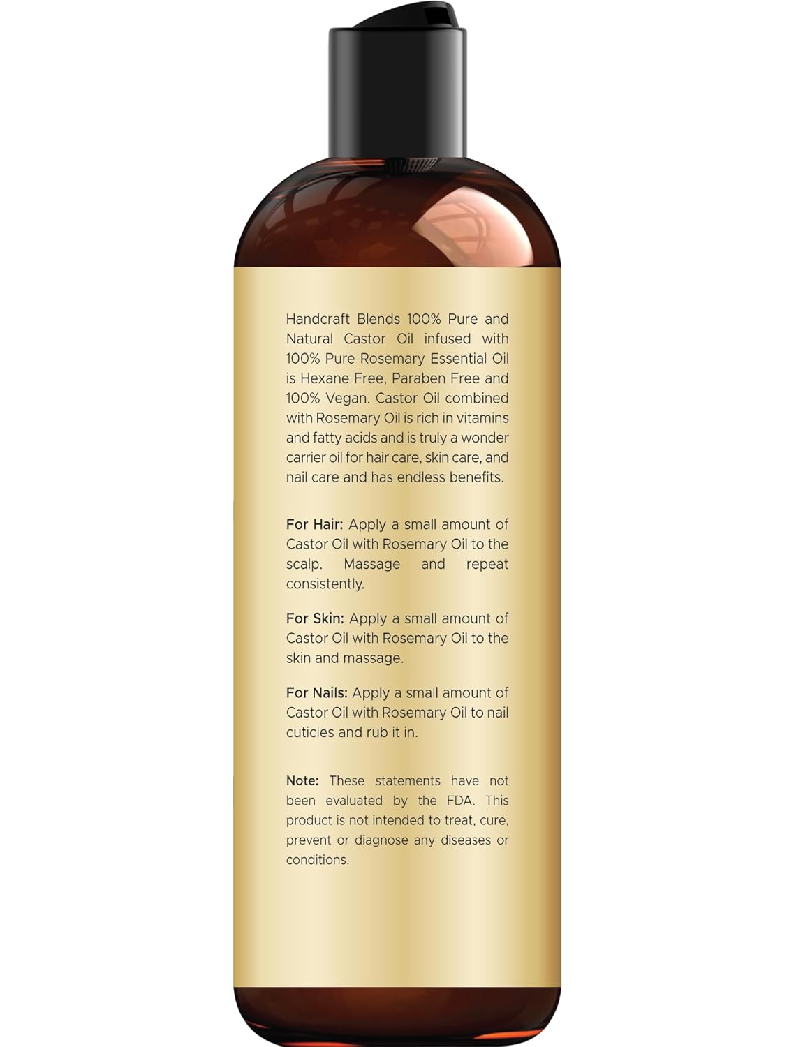 Handcraft Blends Castor Oil with Rosemary Oil - 8 Fl Oz