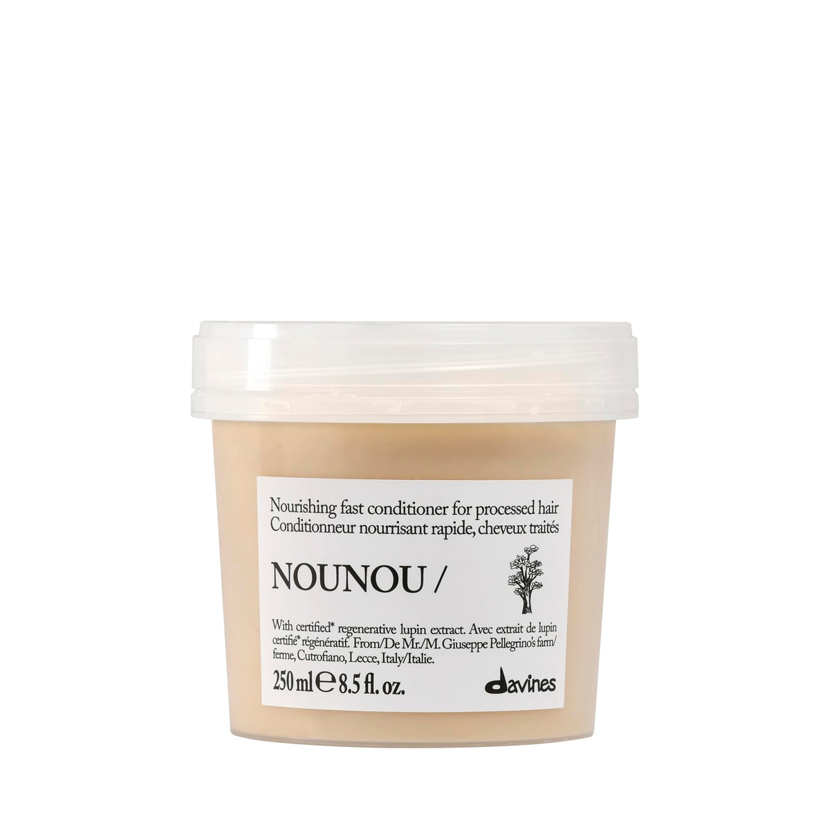 Davines NOUNOU/Conditioner, Nourishing & Repairing Formula for Damaged, Processed or Brittle Hair - Restores Body & Shine with Lupin - Untangles & Softens Chemically Treated Hair