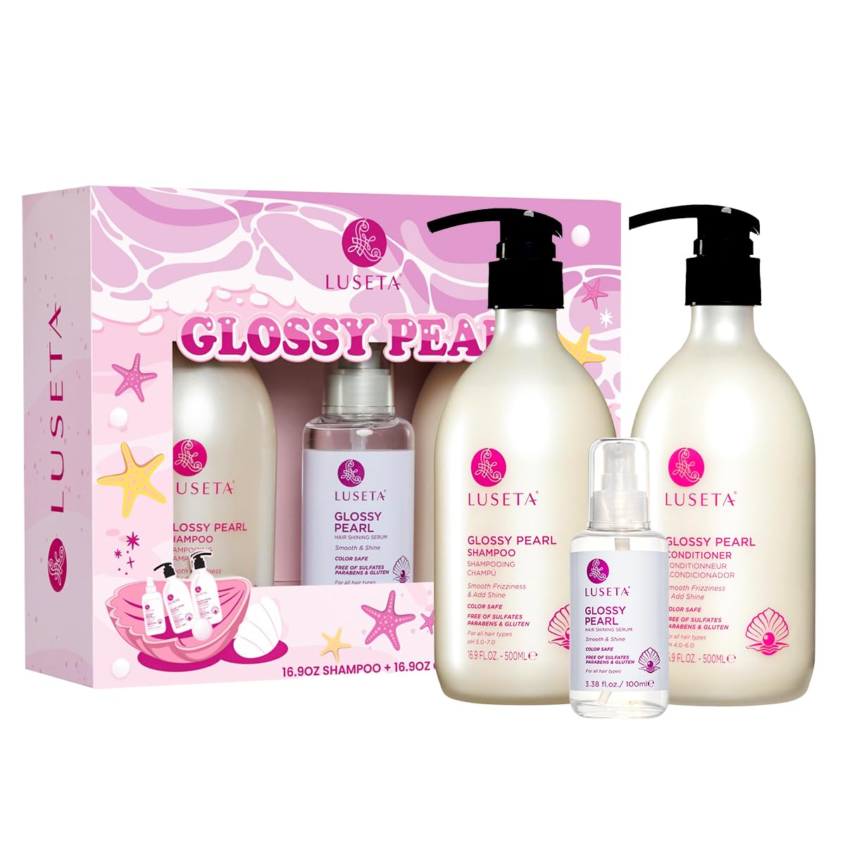 Luseta Biotin and Collagen Hair Growth Shampoo - 16.9oz, Hair Loss & Thickening Shampoo for Men & Women, Vitamin B7 & Argan Oil, Sulfate & Paraben Free