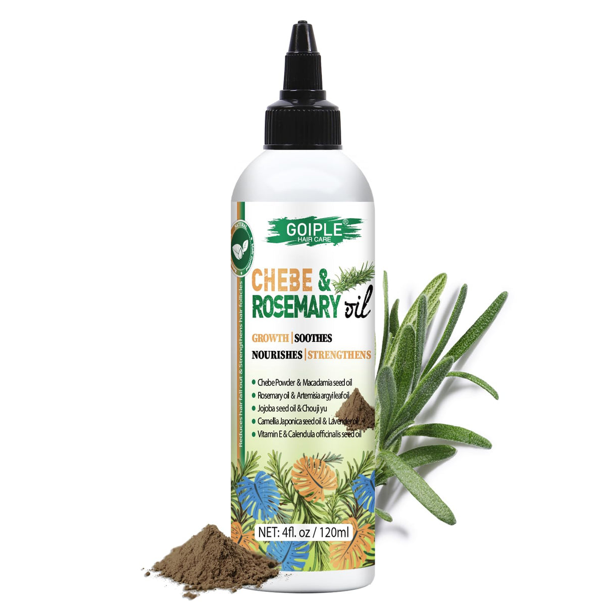 WOZUTUNT 4 FL OZ Natural Chebe Hair Oil for Hair Growth, Moisturizer for Scalp, for All Hair Types