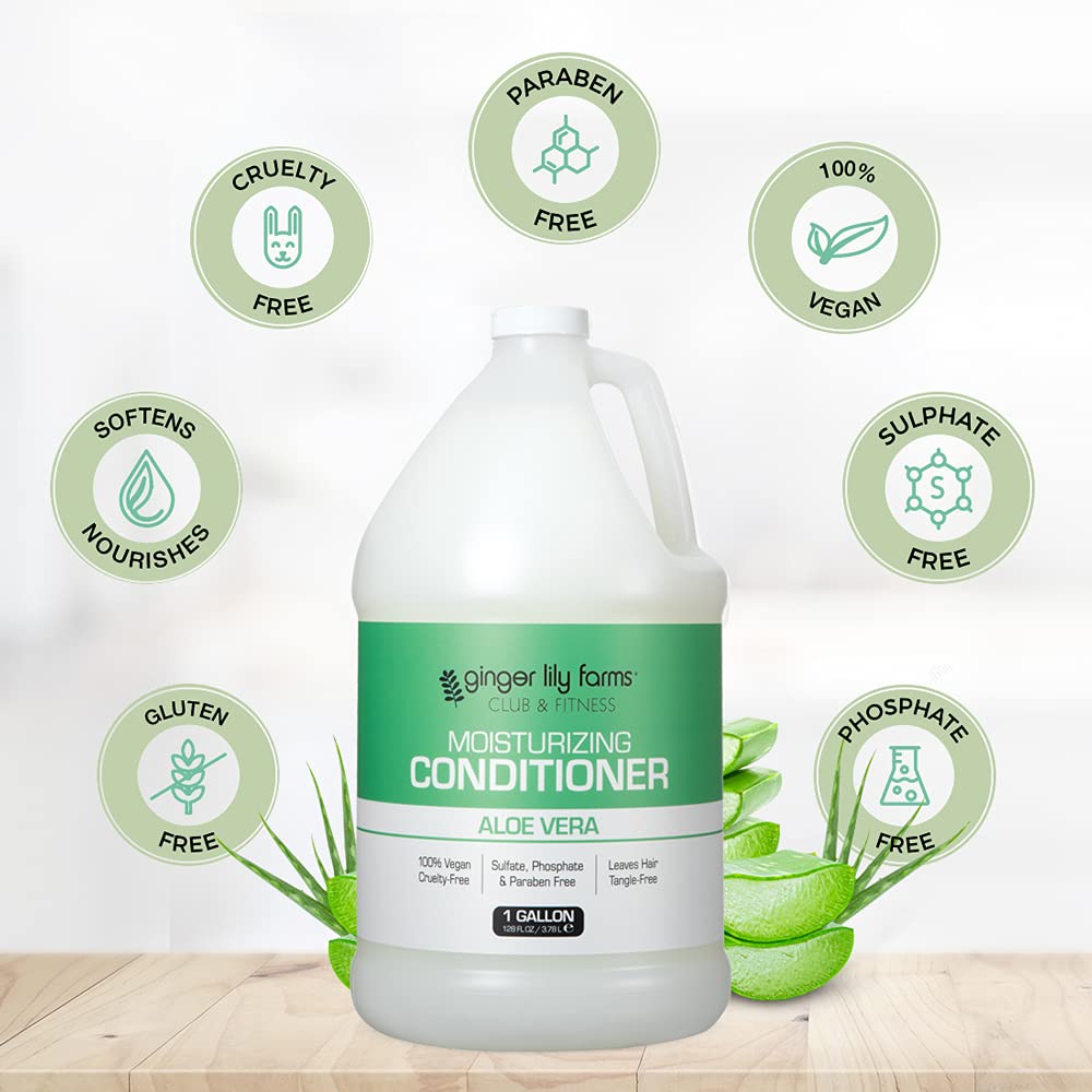Ginger Lily Farms Club & Fitness Conditioner, 128oz, Aloe Vera