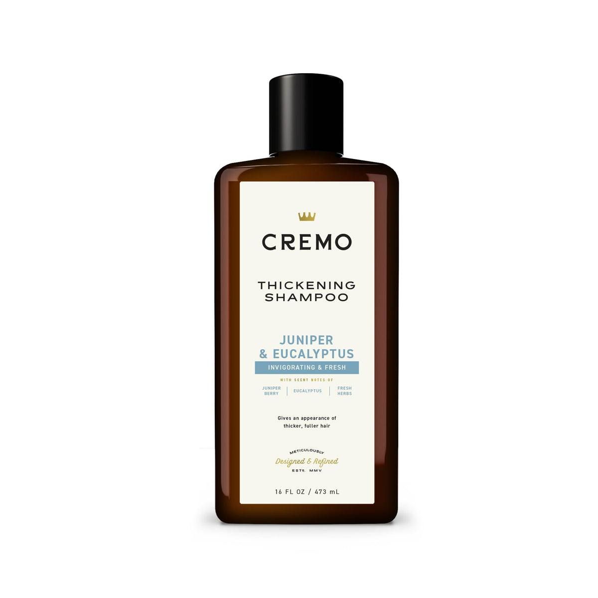 Cremo Thickening Shampoo for Men, Juniper & Eucalyptus, 16 Fl Oz