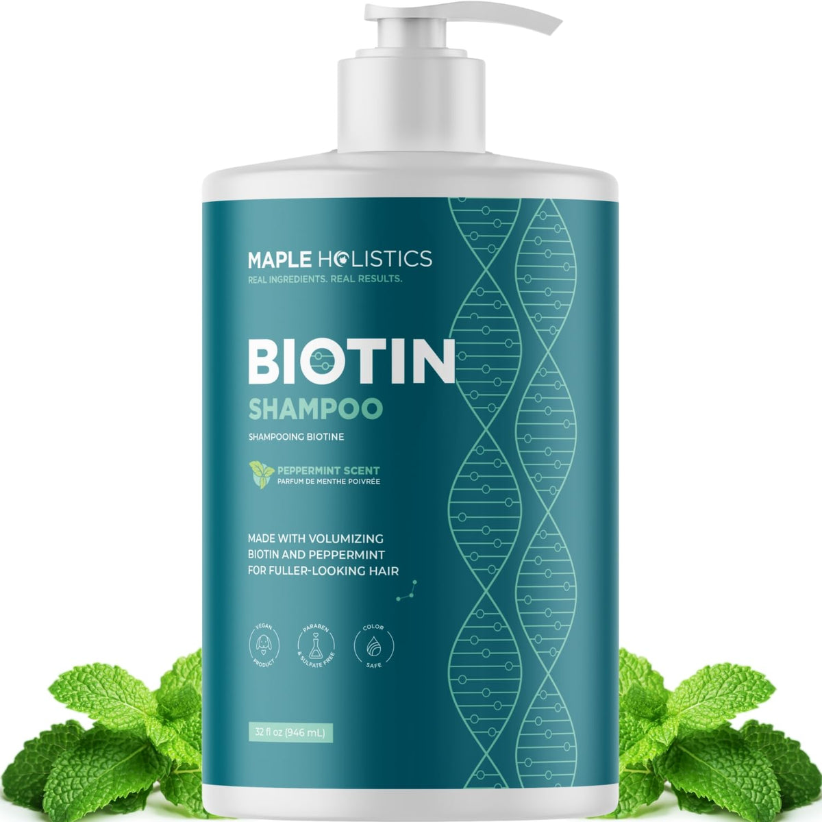 Rosemary and Biotin Shampoo for Thinning Hair - Vegan Volumizing Shampoo for Fine Hair with B Vitamins Argan Oil & Tea Tree Essential Oil - Paraben Silicone and Sulfate Free Vegan Formula (8 Fl Oz)