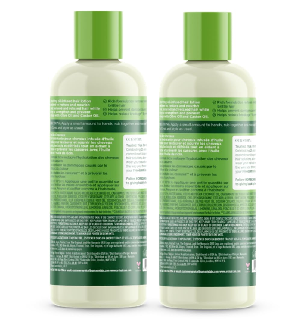 ORS Olive Oil Incredibly Rich Moisturizing Hair Lotion with Castor Oil 6 Ounces (Pack of 2)