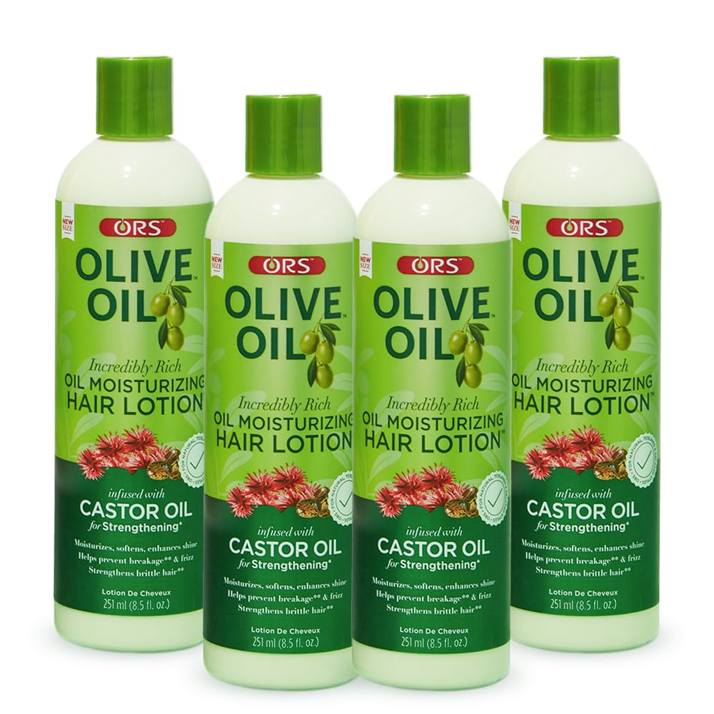 ORS Olive Oil Incredibly Rich Moisturizing Hair Lotion with Castor Oil 8.5 Ounces (Pack of 3)