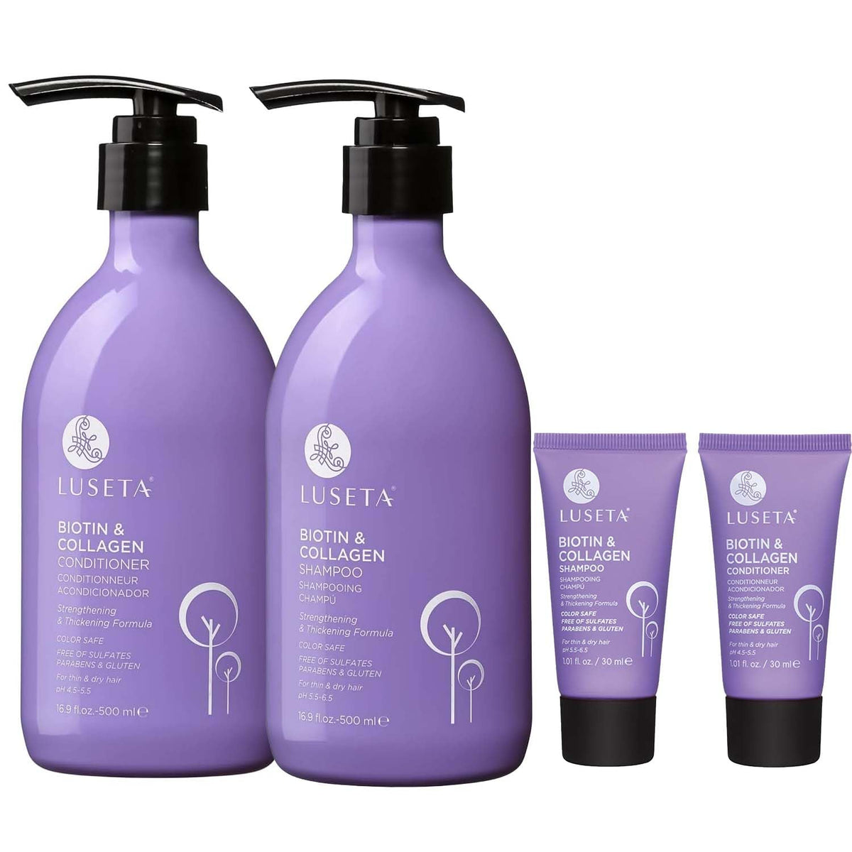 Luseta Biotin and Collagen Hair Growth Shampoo - 16.9oz, Hair Loss & Thickening Shampoo for Men & Women, Vitamin B7 & Argan Oil, Sulfate & Paraben Free