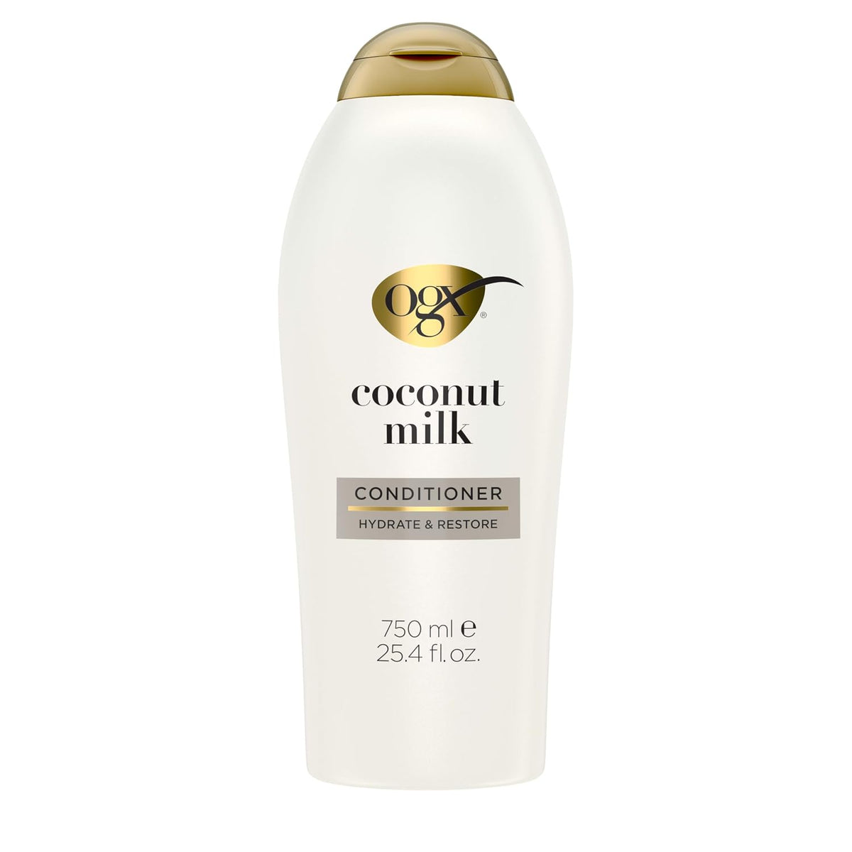 OGX Nourishing + Coconut Milk Conditioner, Hydrating & Restoring Conditioner Moisturizes for Soft Hair After the First Use, Paraben-Free, Sulfate-Free Surfactants, 25.4 fl. oz