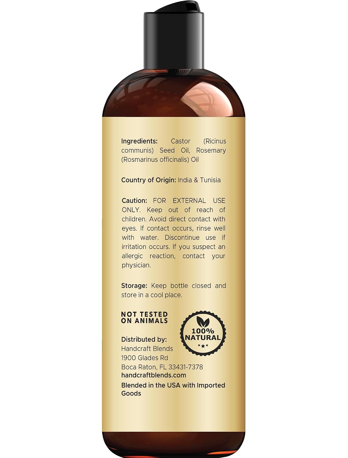 Handcraft Blends Castor Oil with Rosemary Oil - 8 Fl Oz