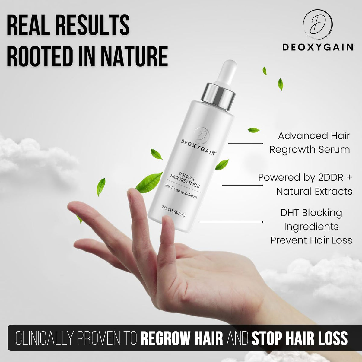 Hair Growth Serum by Deoxygain - DHT Blocker with 2DDR for Hair Regrowth