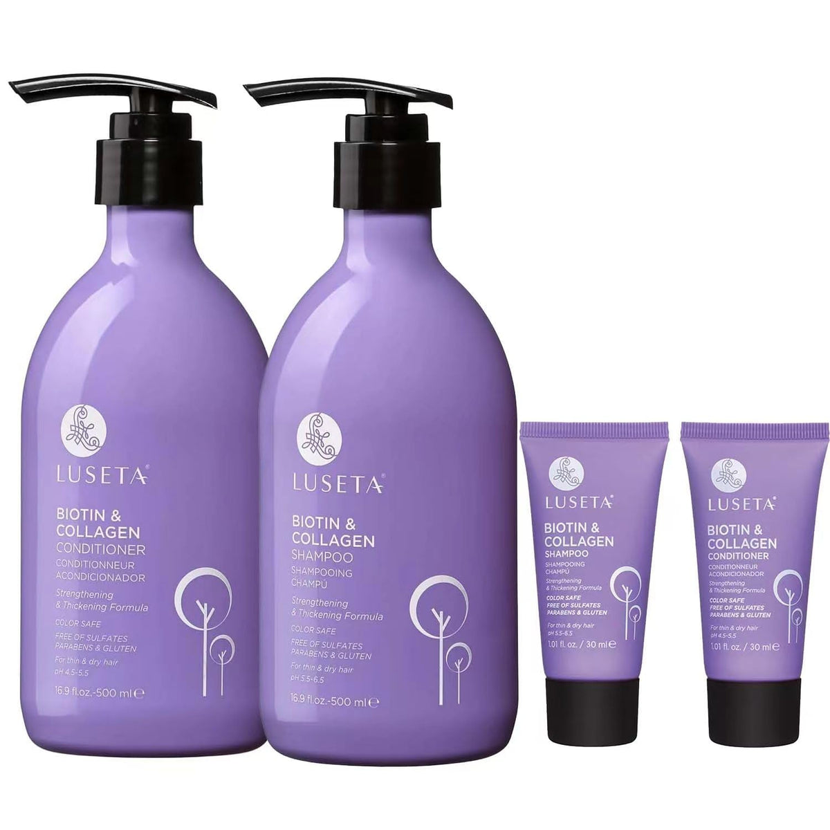Luseta Biotin and Collagen Hair Growth Shampoo - 16.9oz, Hair Loss & Thickening Shampoo for Men & Women, Vitamin B7 & Argan Oil, Sulfate & Paraben Free