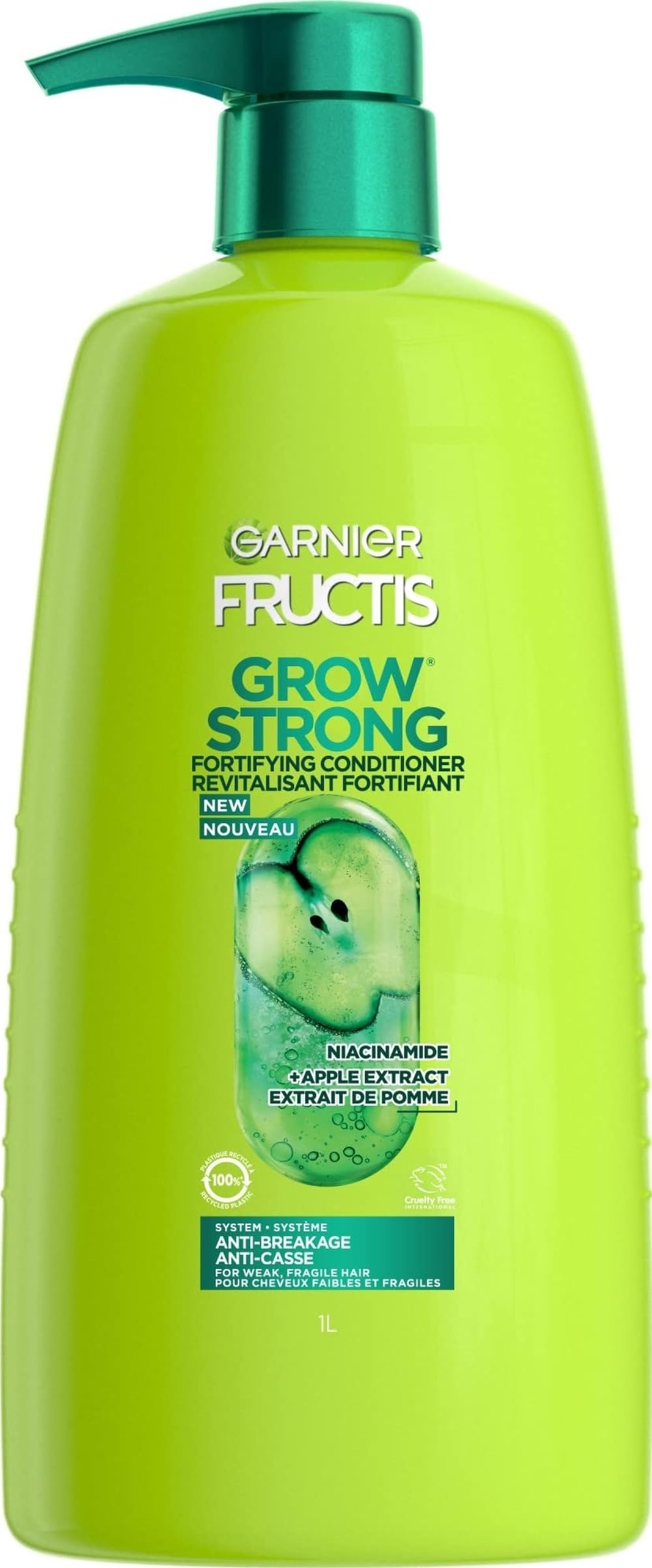 Garnier Fructis Grow Strong Conditioner, 33.8 Fl Oz, 1 Count (Packaging May Vary)