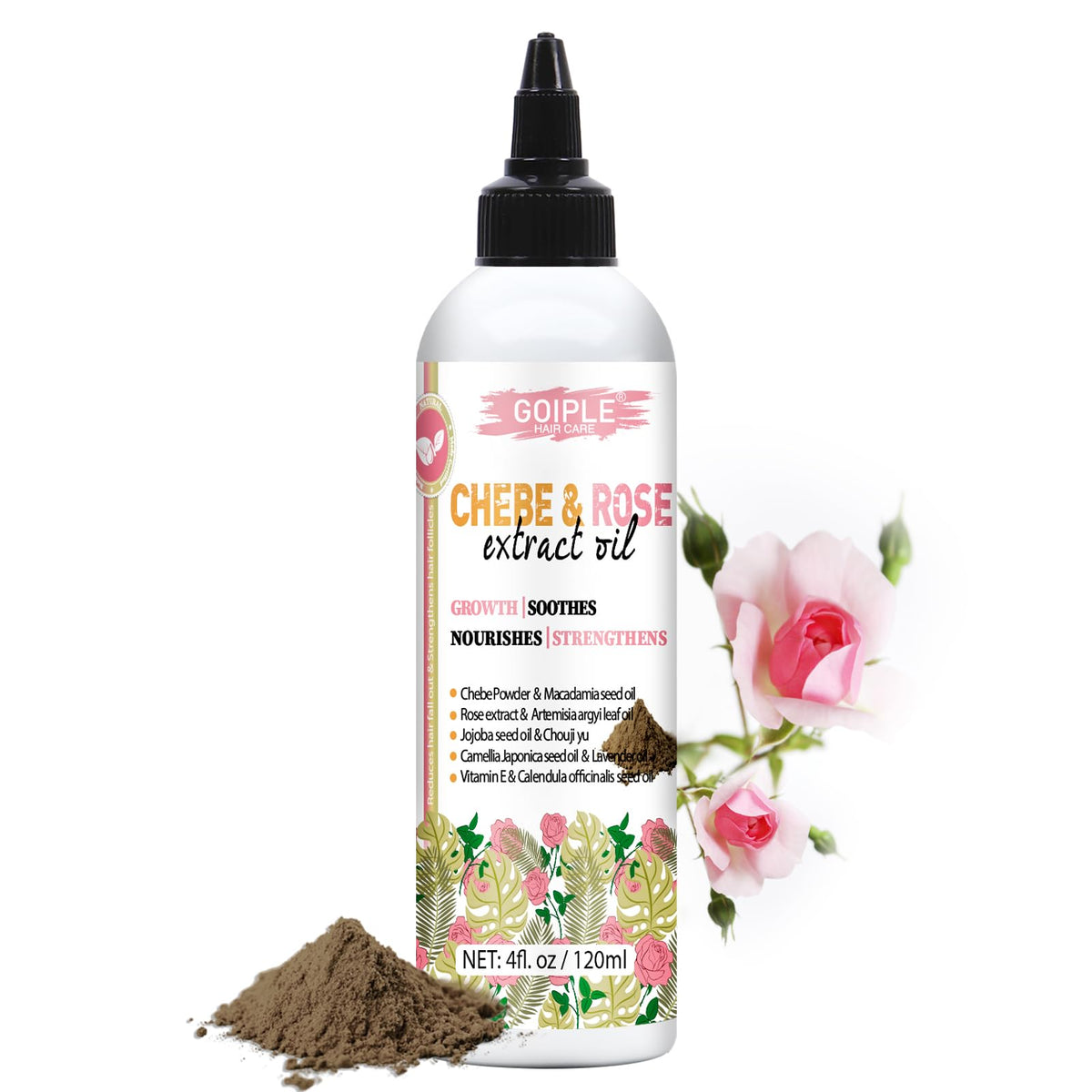 WOZUTUNT 4 FL OZ Natural Chebe Hair Oil for Hair Growth, Moisturizer for Scalp, for All Hair Types