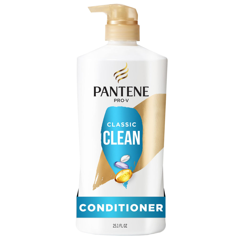 Pantene Conditioner, Daily Moisture Renewal - Pro-V Nutrients for Dry, Color-Treated, Straight to Curly Hair, 72 Hour Hydration & Softness, Paraben Free, Cleanses, Strengthens Bonds, 25.1 Fl Oz