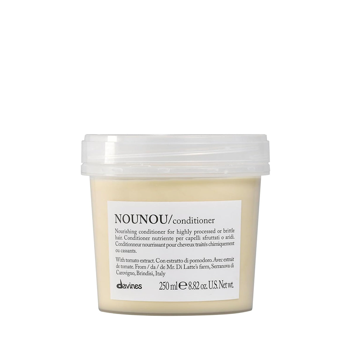 Davines NOUNOU/Conditioner, Nourishing & Repairing Formula for Damaged, Processed or Brittle Hair - Restores Body & Shine with Lupin - Untangles & Softens Chemically Treated Hair