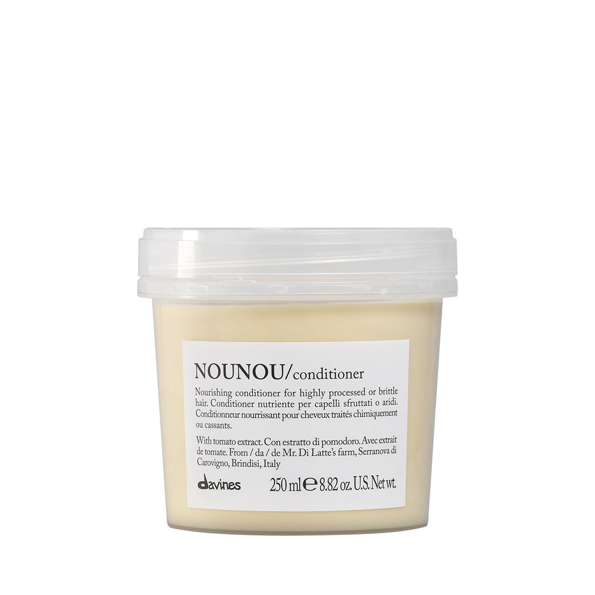 Davines NOUNOU/Conditioner, Nourishing & Repairing Formula for Damaged, Processed or Brittle Hair - Restores Body & Shine with Lupin - Untangles & Softens Chemically Treated Hair