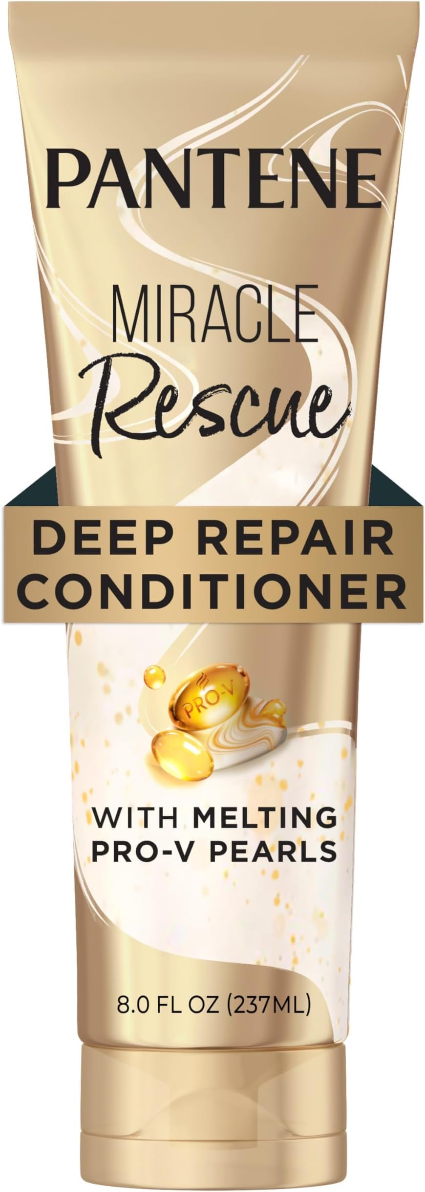 Pantene Miracle Rescue Deep Conditioner with Melting Pro-V Pearls - For Dry, Damaged, or Color-Treated Hair - Intense Moisture & Repair - 8.0 Oz