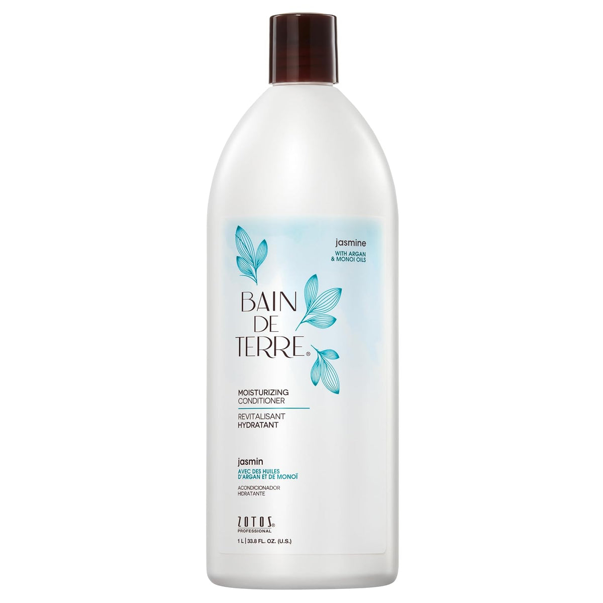 Bain de Terre Jasmine Moisturizing Conditioner, Rich Hydration for Dry Hair, with Argan & Monoi Oils, Paraben-Free, Color-Safe, Vegan