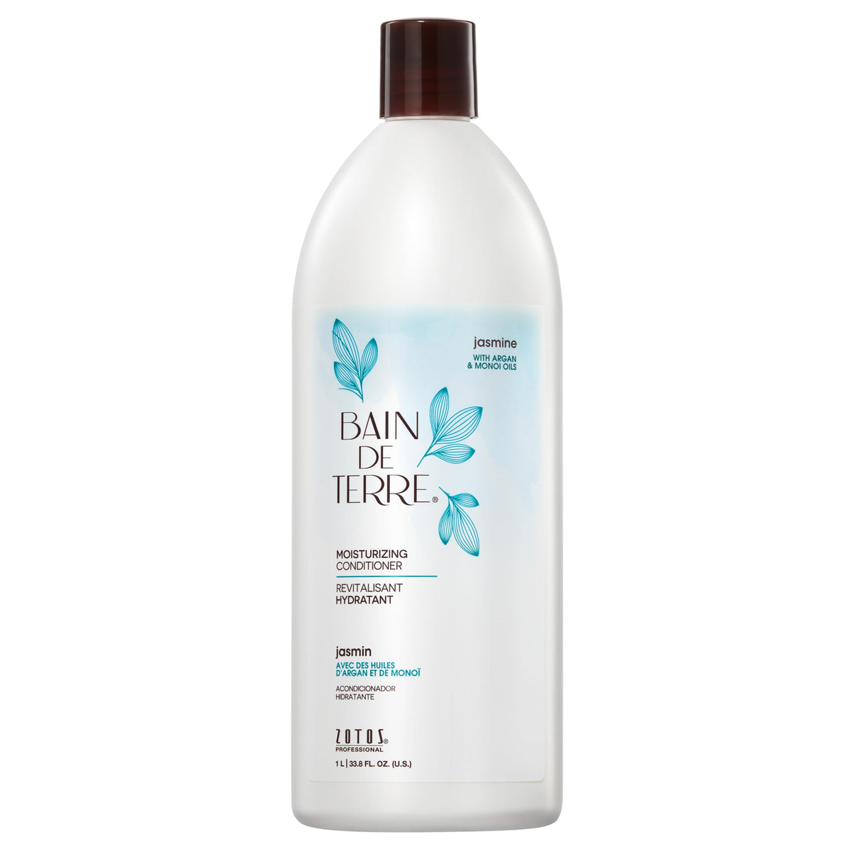 Bain de Terre Jasmine Moisturizing Conditioner, Rich Hydration for Dry Hair, with Argan & Monoi Oils, Paraben-Free, Color-Safe, Vegan