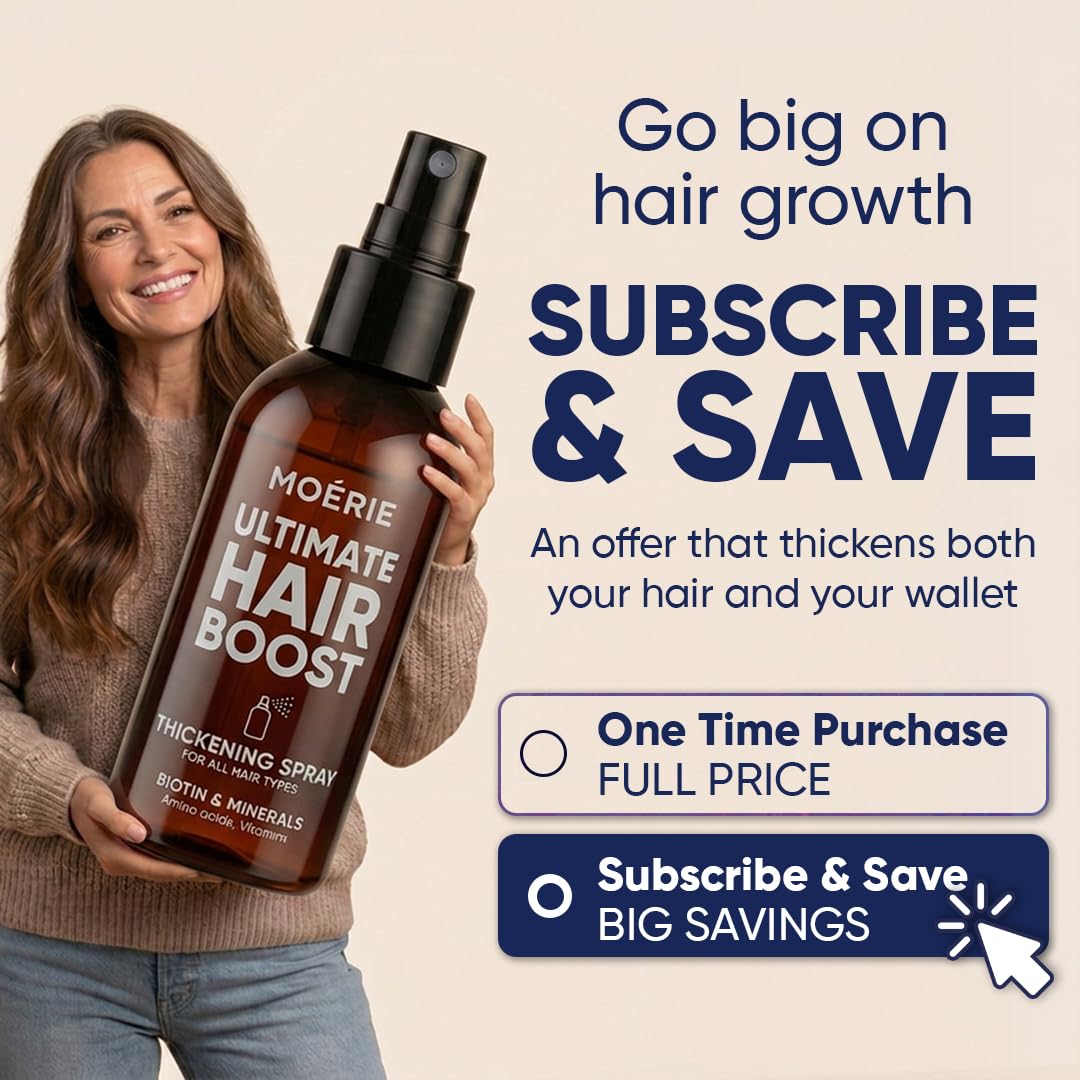 Moerie Hair Growth Serum Spray for Men and Women, Hair Loss Solution with Biotin and Rosemary, Thickening Serum for Hair Regrowth and Thinning Hair - Ultimate Scalp and Growth Care