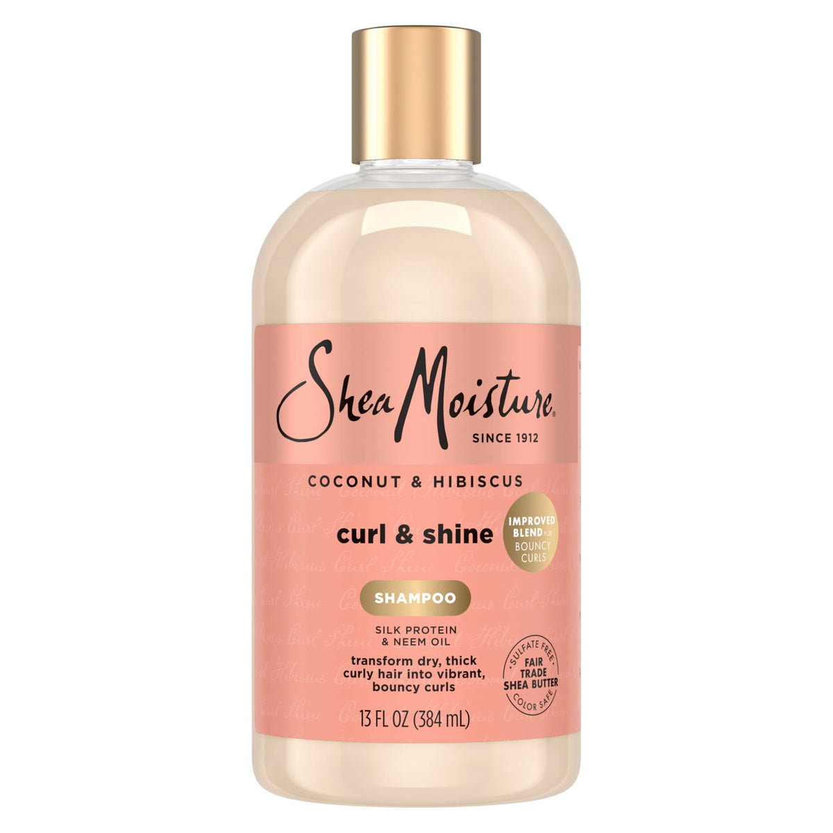 Shea Moisture Shampoo Curl and Shine for Curly Hair Coconut and Hibiscus Paraben Free Shampoo 13 oz