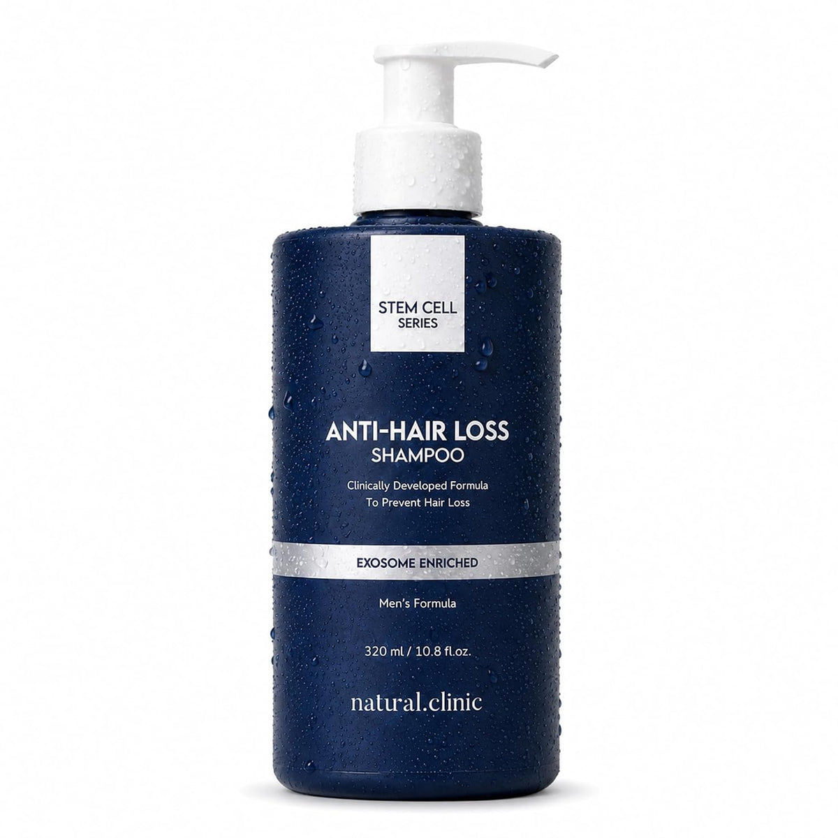 Natural Clinic Exosome Thickening Shampoo for Men with Caffeine, Biotin & Saw Palmetto — Volumizing Shampoo for Thinning, Fine Hair & Scalp Care, Malva Stem Cell Exosome Formula, 320 ml / 10.8 fl oz