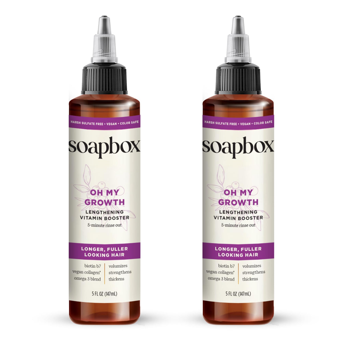 Soapbox Oh My Growth Hair Treatment, Vitamin Booster for Thicker Hair, 5 oz