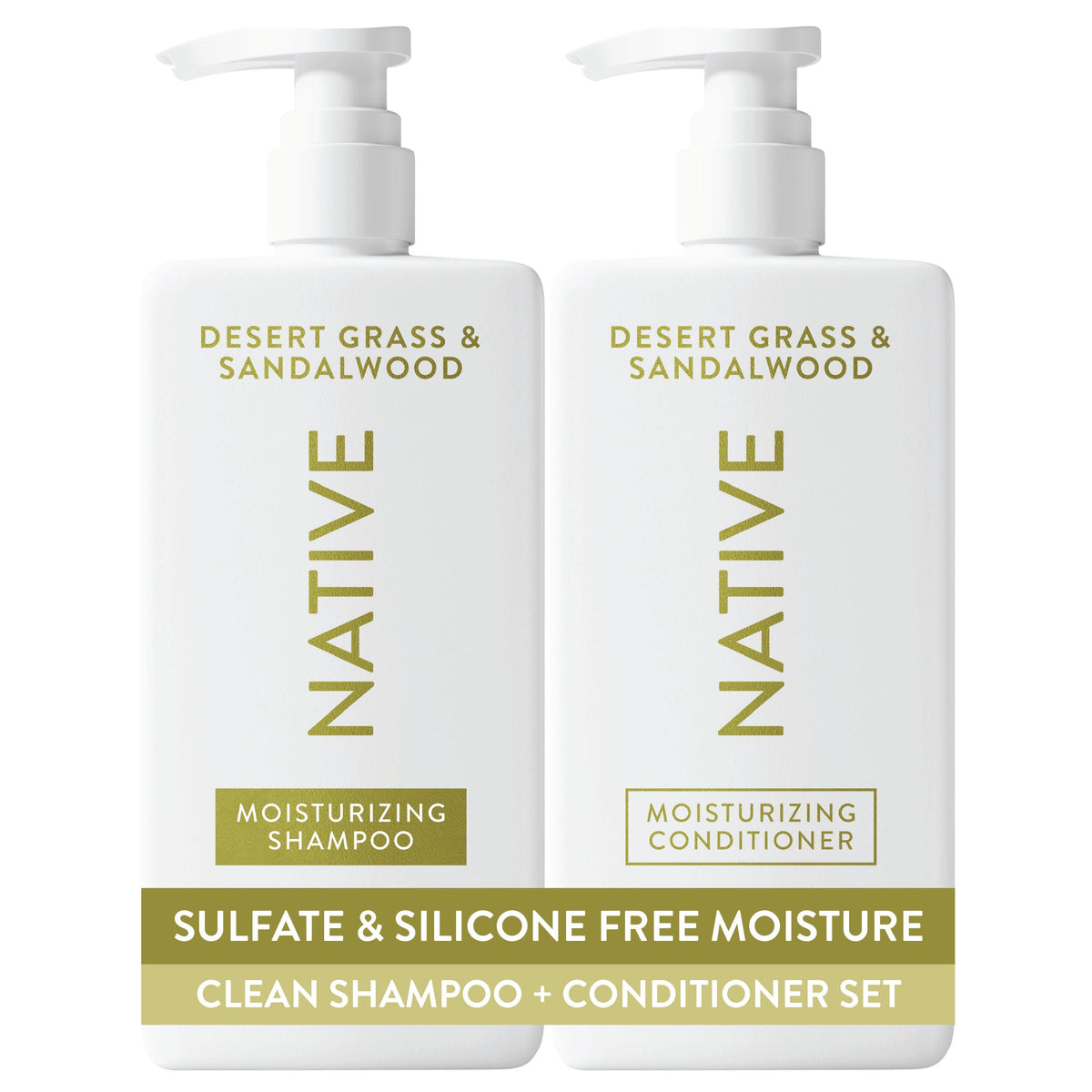 Native Coconut & Vanilla Shampoo and Conditioner Contain Naturally Derived Ingredients | All Hair Types, Color & Treated, Fine to Dry Damaged, Sulfate & Dye Free - 2-Pack