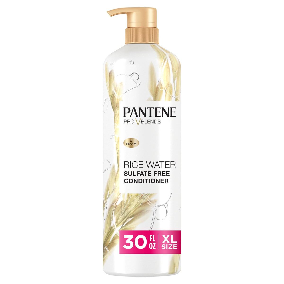 Pantene Sulfate Free Rose Water Shampoo, Soothes, Replenishes Hydration, Safe for Color Treated Hair, Nutrient Infused with Vitamin B5 and Antioxidants, Pro-V Blends, 30.0 oz