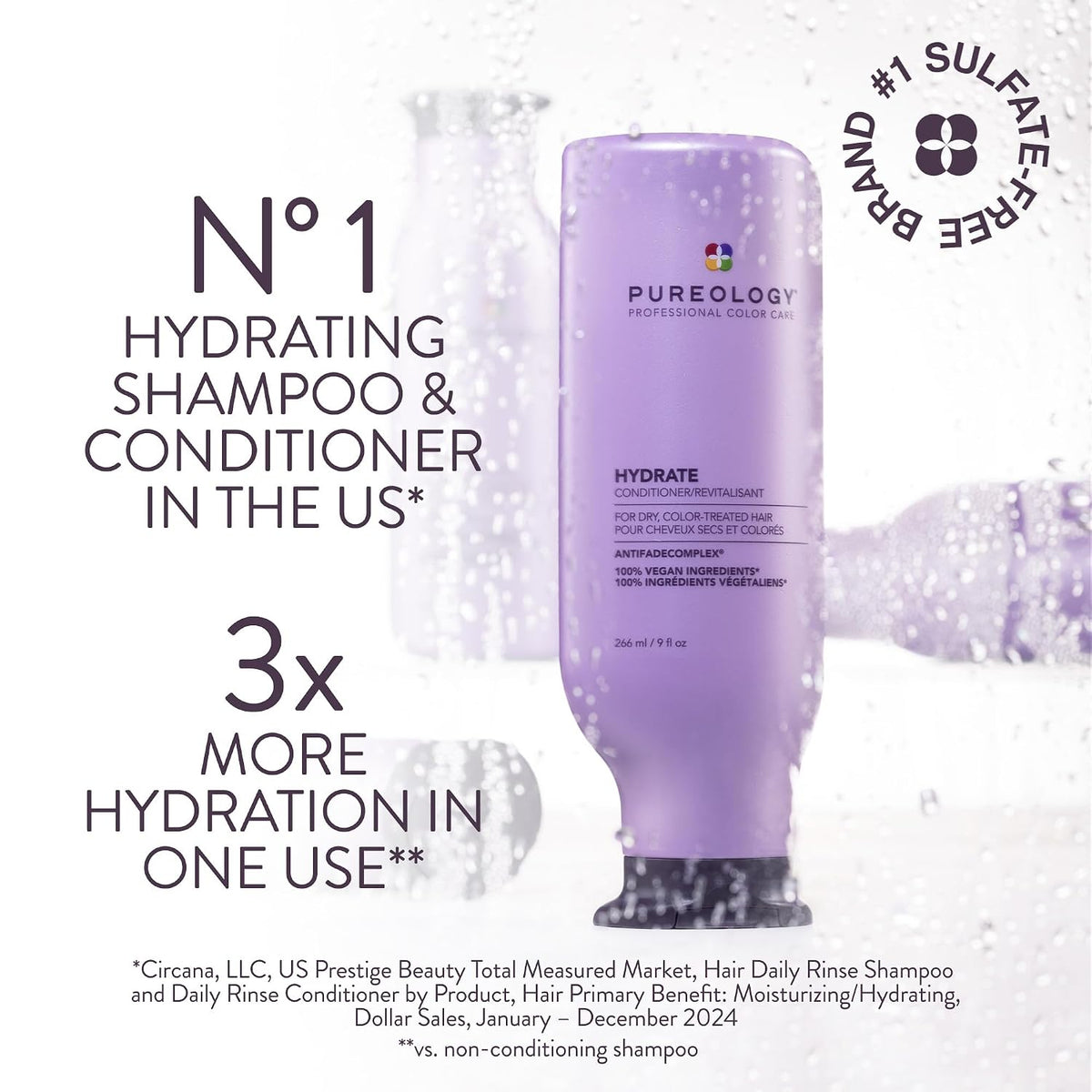 Pureology Hydrate Conditioner – Moisturizes Dry & Color-Treated Hair