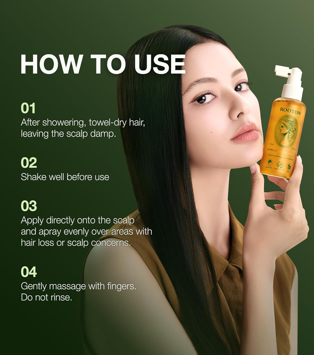 Alpha Erguen Hair Loss Tonic for Women, Vegan Scalp Care Serum for Thinning Hair, Weak Hair & Postpartum Hair Care, Pregnancy Safe Formula, 150ml / 5.07 fl oz