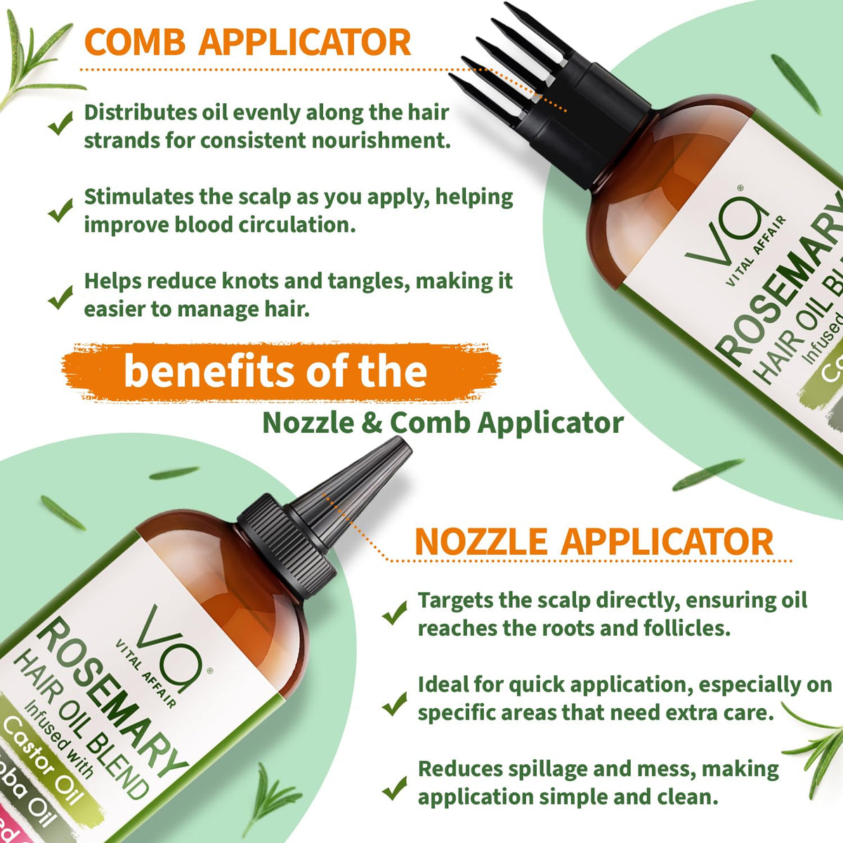 Blend Of Pure Rosemary Oil For Hair Growth 6 Fl Oz With Castor, Batana Oil