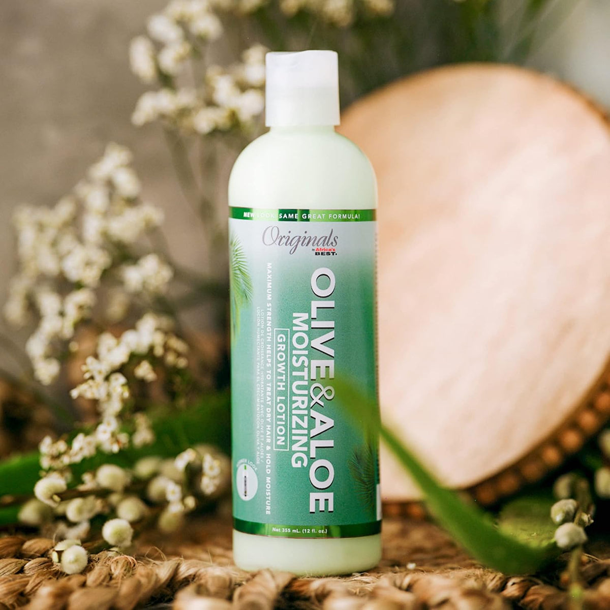 Originals by Africa's Best Olive & Aloe Moisturizing Growth Lotion, Ultimate Hydration Finishing Step, For All Hair Types and Textures, Petroleum & Mineral Oil Free, 12 oz