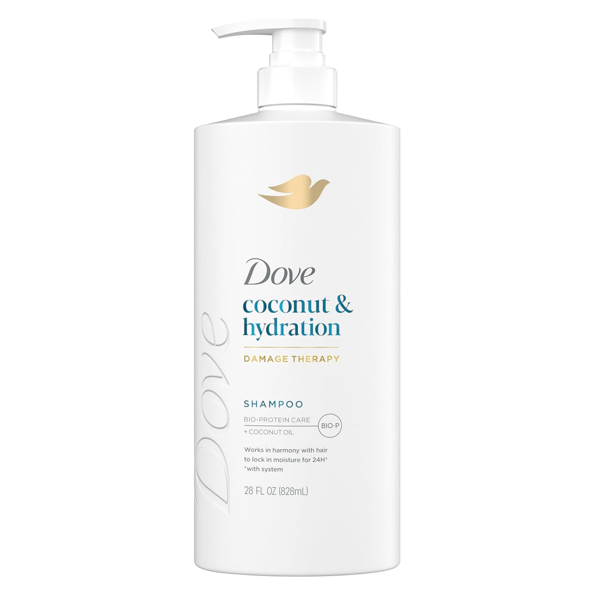 Dove Shampoo Coconut & Hydration for Dry Hair with Bio-Protein, 28 Fl Oz